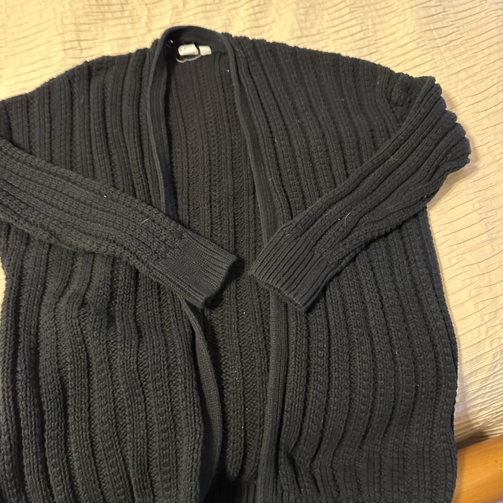 Black GAP Ribbed Knit Cardigan
